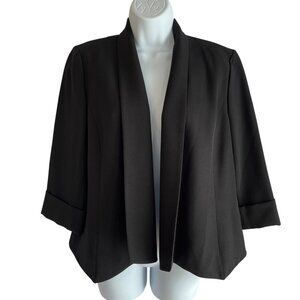 Nipon Boutique Black Open Front Jacket Blazer Size 6 12j
